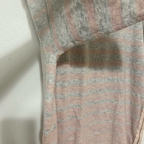 Sioni Studio women's L cashmere/angora blend stripe zipper side sweater EUC - Picture 4 of 8